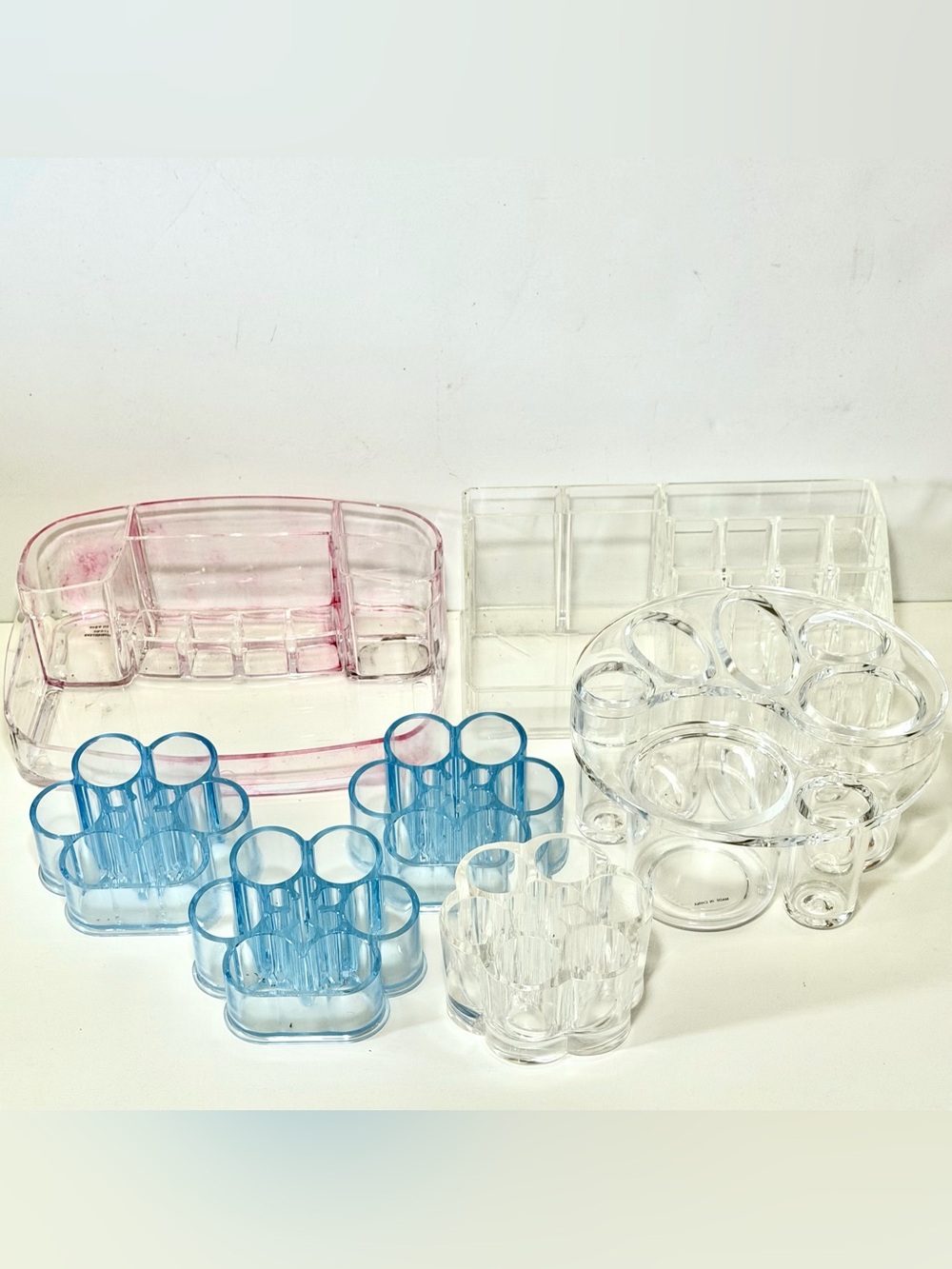 7-Piece Acrylic Makeup & Cosmetic Organizer Bundle Lot